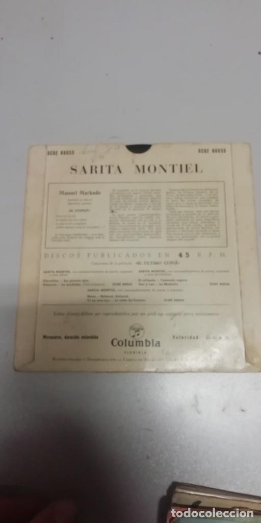 Discos de vinilo: SINGLE SARA MONTIEL - EL ULTIMO CUPLE - - Foto 2