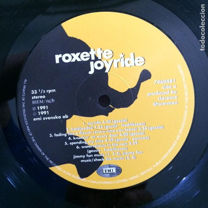 Discos de vinilo: Roxette &ndash; Joyride SWEDEN 1991 EMI* - Foto 5