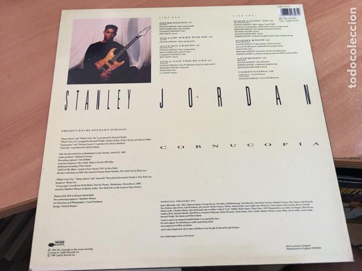 Discos de vinilo: STANLEY JORDAN (CORNUCOPIA) LP UK 1990 (B-12) - Foto 3
