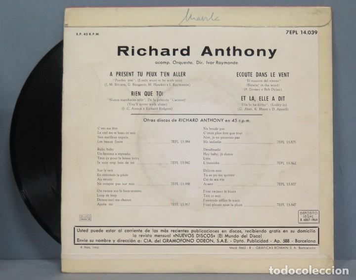 Discos de vinilo: EP. RICHARD ANTHONY. RIEN QUE TOI +3 - Foto 2
