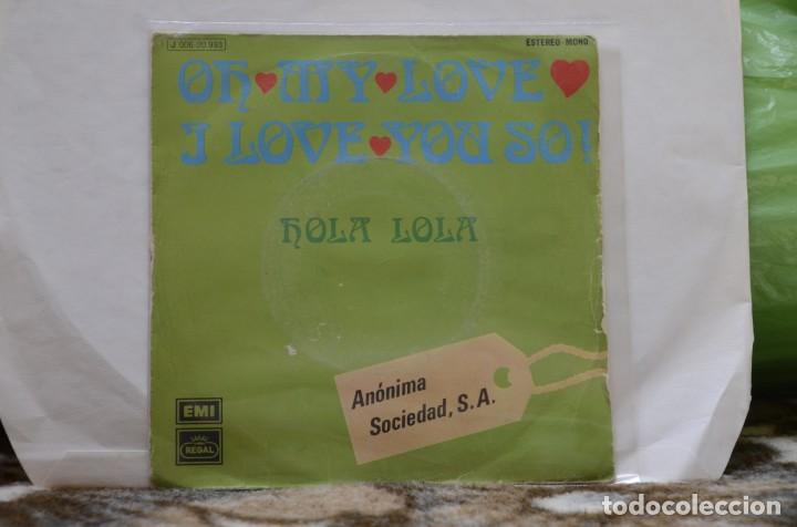Discos de vinilo: DISCO VINILO SINGLES ANONIMA SOCIEDAD S.A - Foto 1