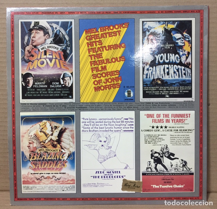 Discos de vinilo: BSO MEL BROOKS -MAXIMA ANSIEDAD -LP JOHN MORRIS - Foto 2