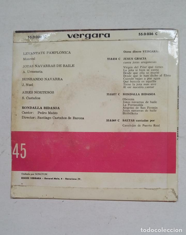 Discos de vinilo: RONDALLA BIDASOA. LEV&Aacute;NTATE PAMPLONICA. EP. TDKDS15 - Foto 2