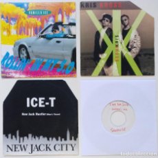 Discos de vinilo: [[ LOTE 7” 45RPM ]] ICE-T -NEW JACK CITY / VANILLA ICE / SHANICE / KRIS KROSS -JUMP RAP 1990. Lote 207880756