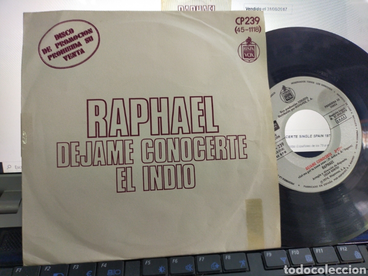 Discos de vinilo: Raphael single promocional d&eacute;jame conocerte 1974 - Foto 1