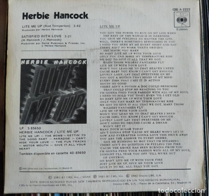 Discos de vinilo: Herbie Hancock - Lite Me Up (7&rdquo;, Single) - Foto 2