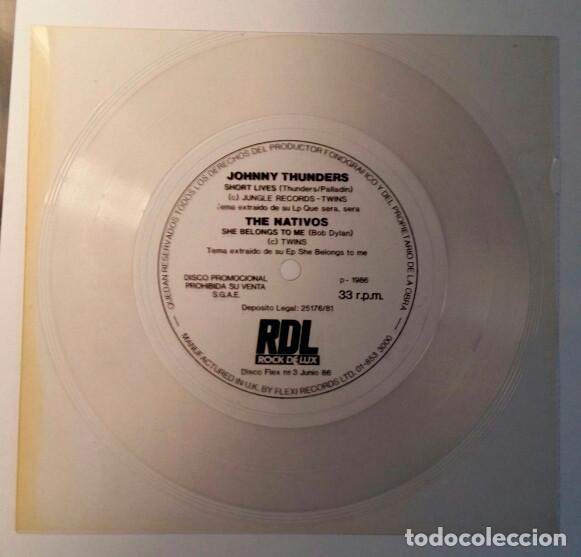 Discos de vinilo: JOHNNY THUNDERS + THE NATIVOS single flexi disc cuadrado - Foto 1
