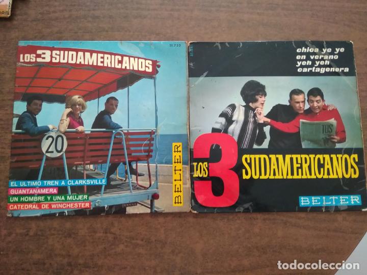 Discos de vinilo: LOS TRES SUDAMERICANOS - 2 DISCOS SINGLES - Foto 1