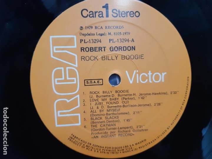 Discos de vinilo: ROBERT GORDON- ROCK BILLY BOOGIE- SPAIN LP 1979- COMO NUEVO. - Foto 3 - 212347585