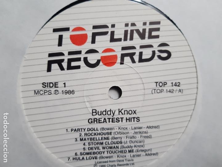 Discos de vinilo: BUDDY KNOX- GREATEST HITS - UK LP 1986 - COMO NUEVO. - Foto 3 - 212369658