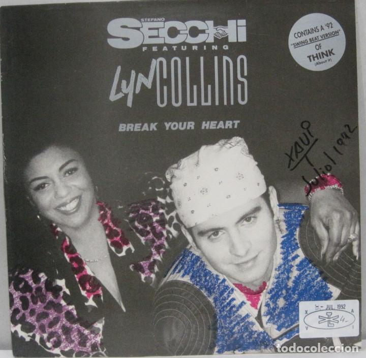 Discos de vinilo: SECCHI FEAT LYNN COLLINS - BREAK YOUR HEART - MAXI - Foto 1