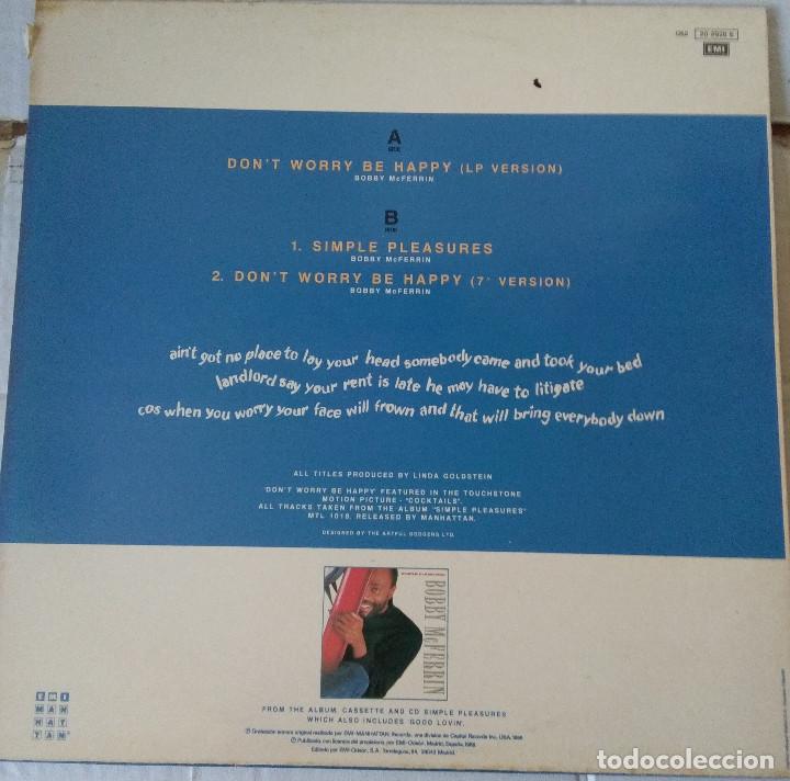 Discos de vinilo: BOBBY MC FERRIN-DONT WORRY BE HAPPY - Foto 2