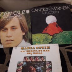 Discos de vinilo: TRES ANTIGUOS VINILOS, TONY CRUZ, LUIS PASTOR Y MARIA OZTIZ. Lote 212616451