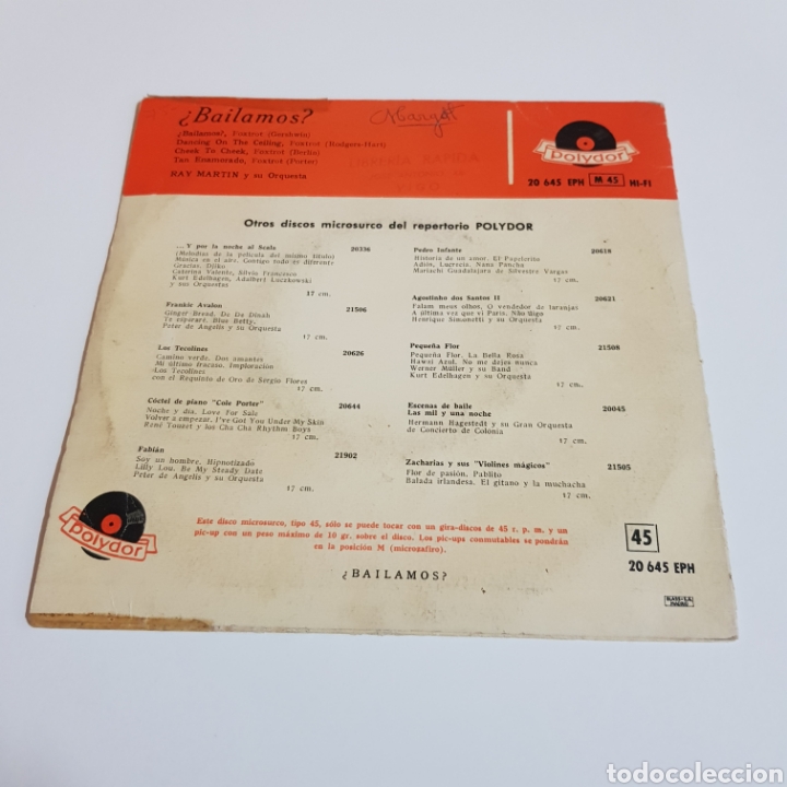 Discos de vinilo: &iquest; BAILAMOS ? RAY MARTIN Y SU ORQUESTA 1959 - Foto 2