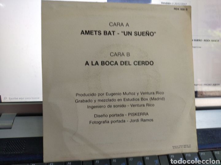 Discos de vinilo: Piskerra single amets bat un sue&ntilde;o 1991 - Foto 2
