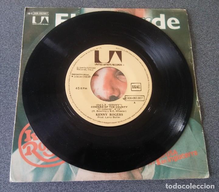Discos de vinilo: Single Ep Kenny Rogers El Cobarde - Foto 2