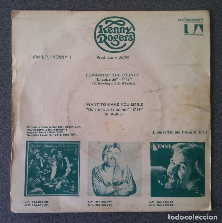 Discos de vinilo: Single Ep Kenny Rogers El Cobarde - Foto 3