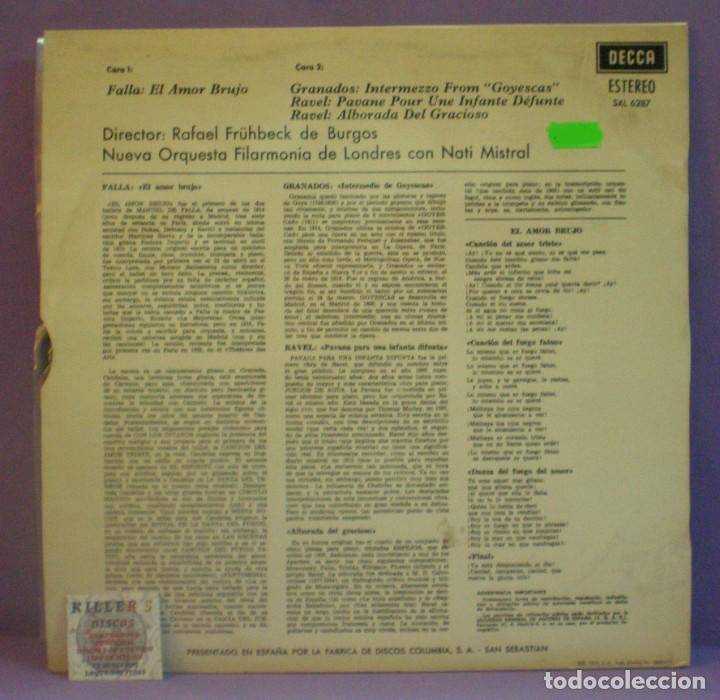 Discos de vinilo: Falla - El amor brujo - Fr&uuml;beck de Burgos - LP - Foto 2
