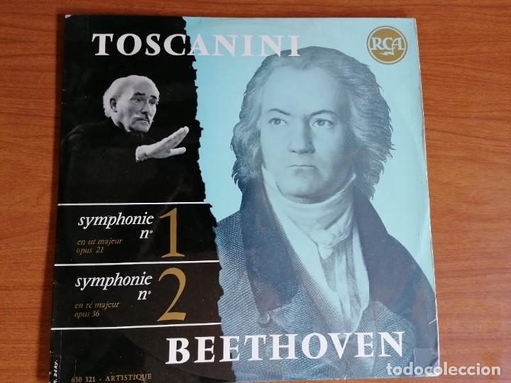 Discos de vinilo: LP BEETHOVEN SYMPHONIE 1 Y 2 RCA TOSCANINI A&Ntilde;OS 50