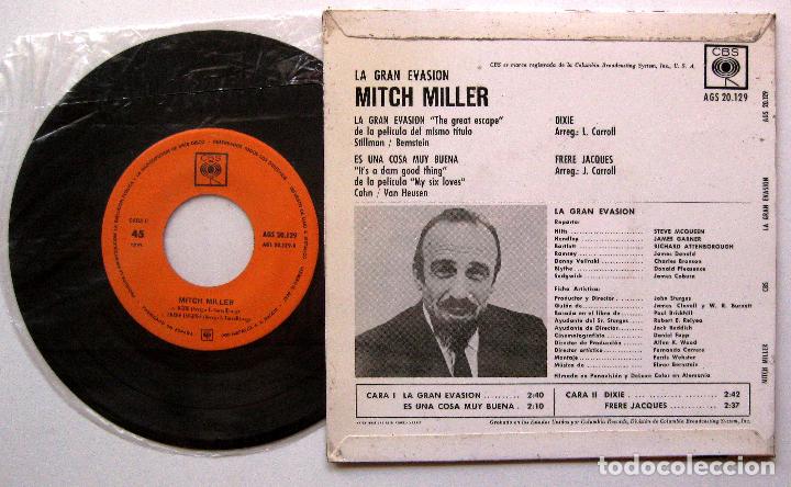 Discos de vinilo: Mitch Miller - La Gran Evasi&oacute;n +3 - EP CBS 1963 BPY - Foto 2