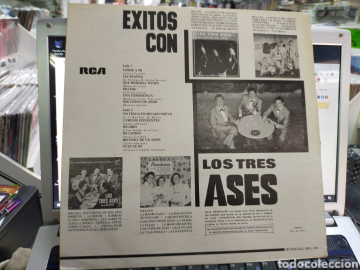 Discos de vinilo: &Eacute;xitos con los 3 ases lp M&eacute;xico - Foto 2