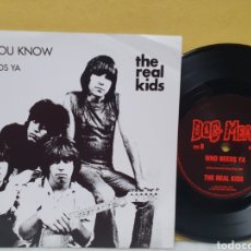 Discos de vinilo: THE REAL KIDS. NOW YOU KNOW. WHO NEEDS YA. DOG MEAT RECORDS. EDICION LIMITADA 1000. SINGLE 1994.. Lote 213187513