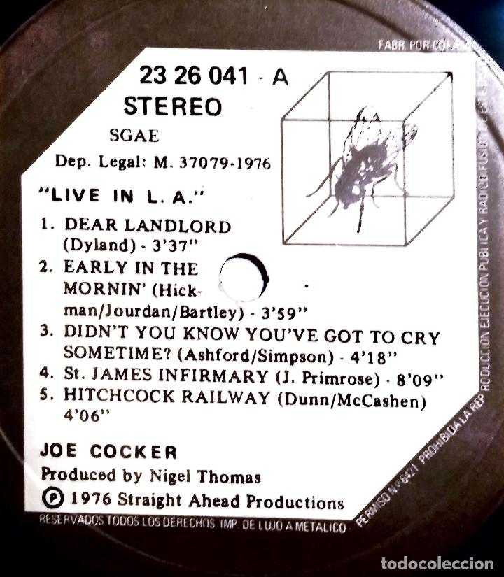 Discos de vinilo: Joe Cocker . Live en LA , a&ntilde;o 1977 - Foto 3