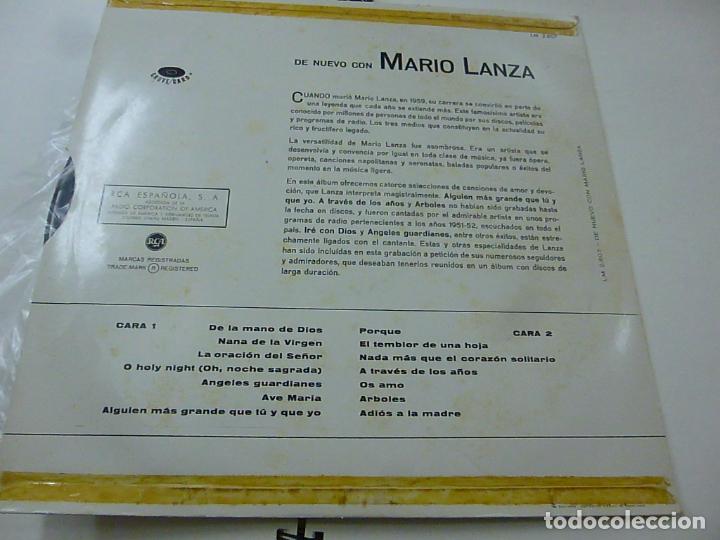 Discos de vinilo: DE NUEVO CON MARIO LANZA - LP -N - Foto 2