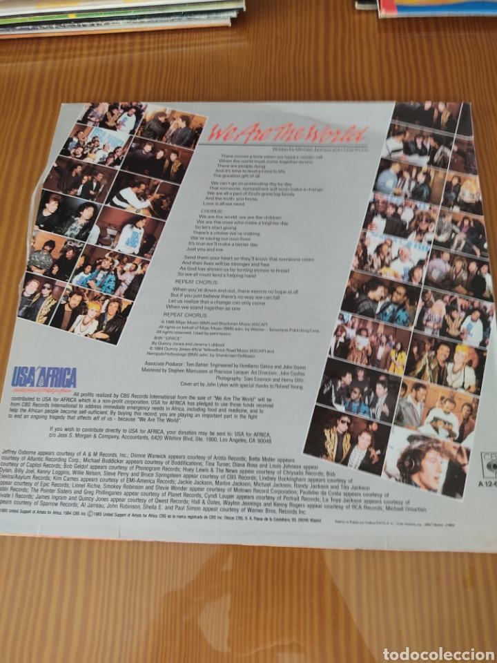 Discos de vinilo: Disco vinilo maxi WE ARE THE WORLD - Foto 2