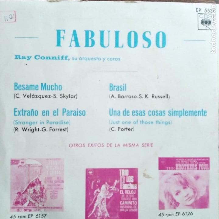 Discos de vinilo: RAY CONNIFF- BESAME MUCHO +3- EP 1966 - Foto 2