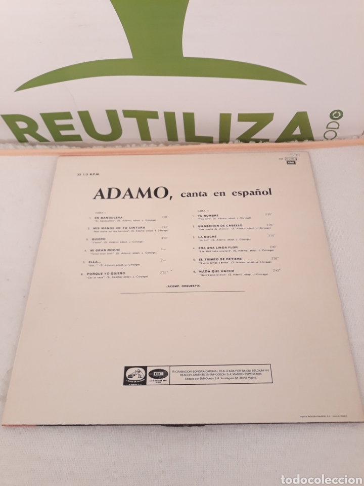 Discos de vinilo: Adamo canta en espa&ntilde;ol.LP. - Foto 2