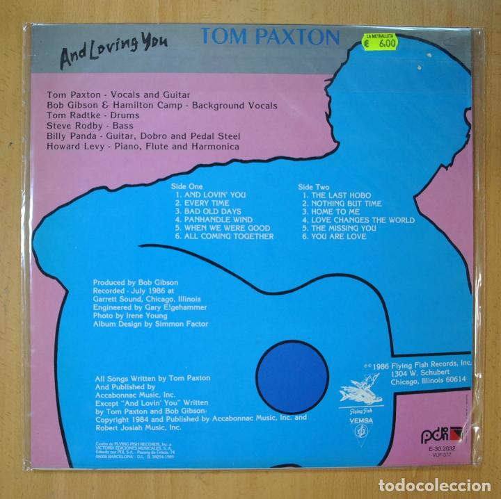 Discos de vinilo: TOM PAXTON - AND LOVING YOU - LP - Foto 2