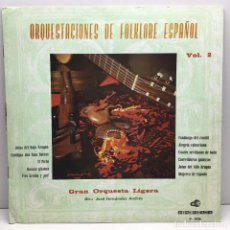 Discos de vinilo: LP - DISCO - VINILO - ORQUESTACIONES DE FOLKLORE ESPAÑOL - GRAN ORQUESTA LIGERA - AÑO 1965
