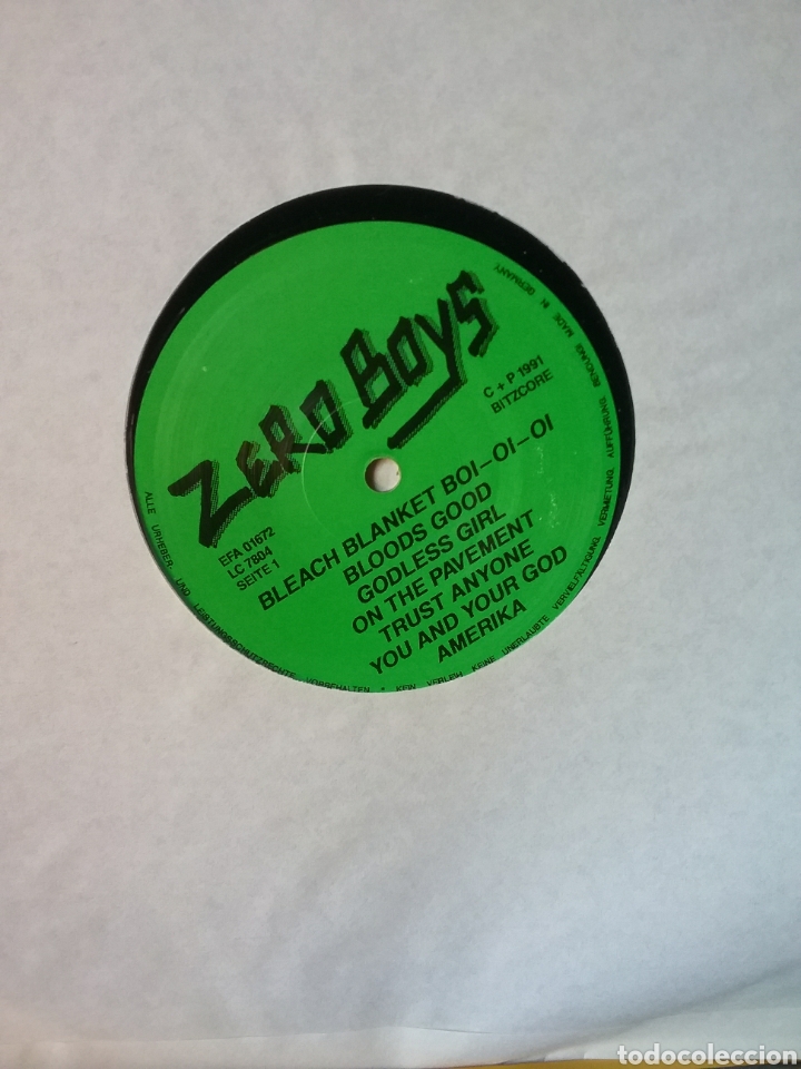 Discos de vinilo: ZERO BOYS 1991 Bitzcore Records....NUEVO - Foto 5