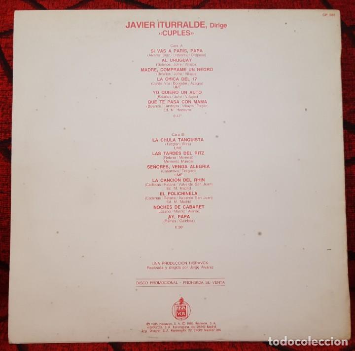 Discos de vinilo: JAVIER ITURRALDE DIRIGE CUPLES MAXI SINGLE VINILO PROMOCIONAL 1985 - Foto 2
