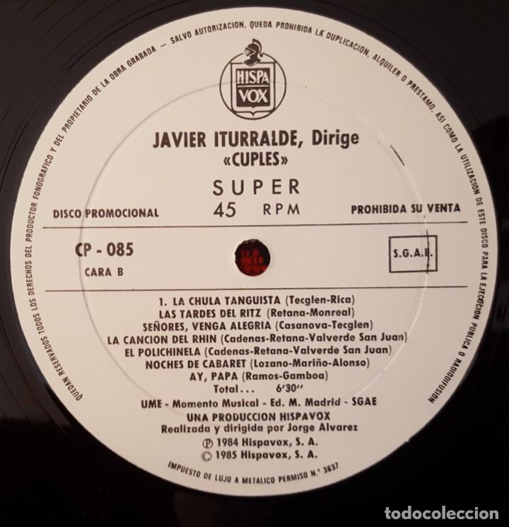 Discos de vinilo: JAVIER ITURRALDE DIRIGE CUPLES MAXI SINGLE VINILO PROMOCIONAL 1985 - Foto 4