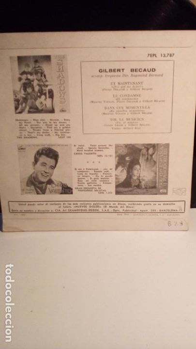 Discos de vinilo: GILBERT BECAUD - ET MAINTENANT . - Foto 3