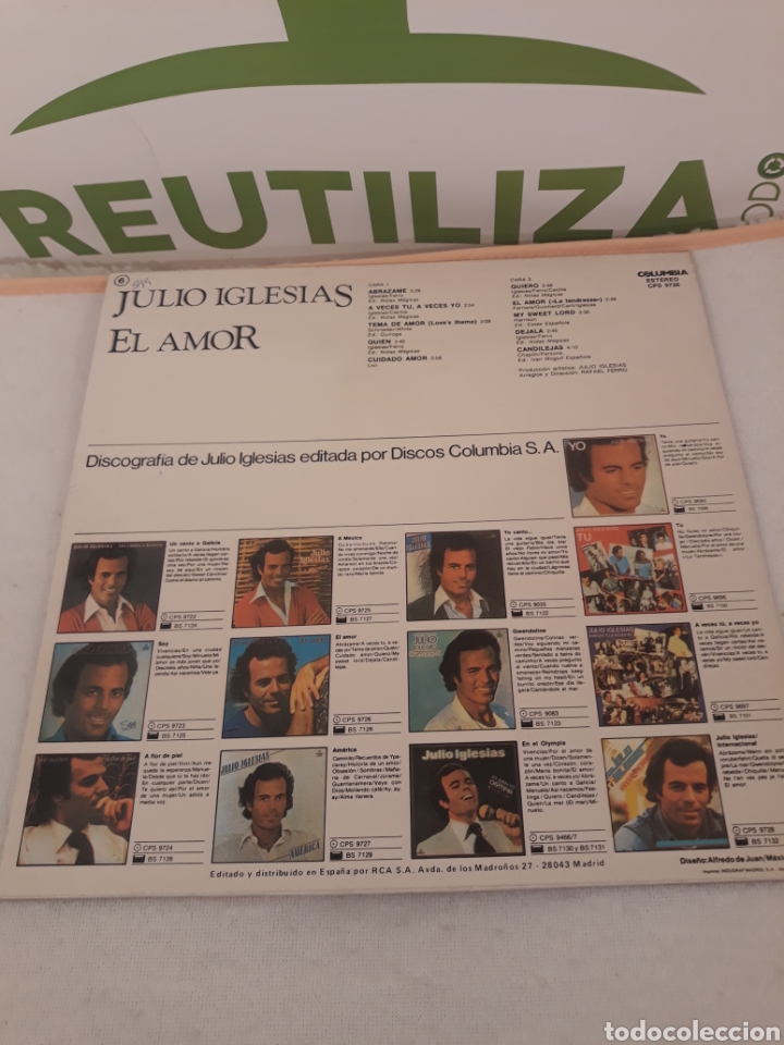 Discos de vinilo: Julio Iglesias.El amor.Lp - Foto 2