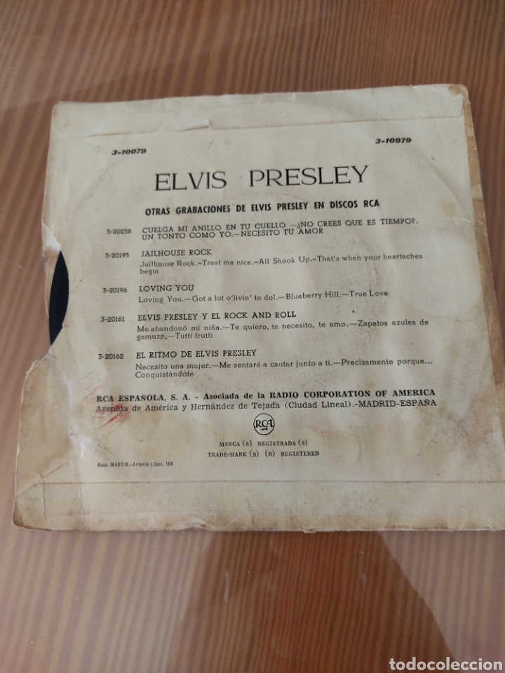 Discos de vinilo: Raro disco de vinilo single de ELVIS PRESLEY - Foto 2