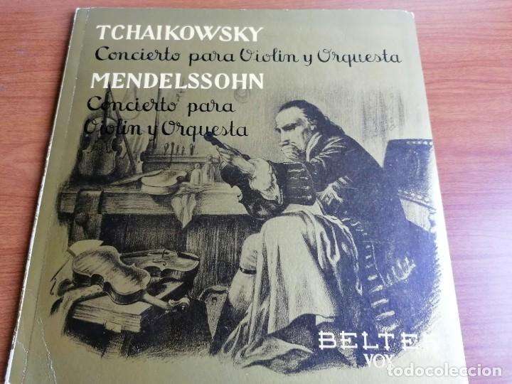 Discos de vinilo: LP CARPETA TCHAIKOWSKY MENDELSSOHN CONCIERTO VIOLIN Y ORQUESTA