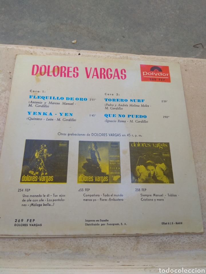 Discos de vinilo: Dolores Vargas - Flequillo de Oro - EP Vinilo - - Foto 2