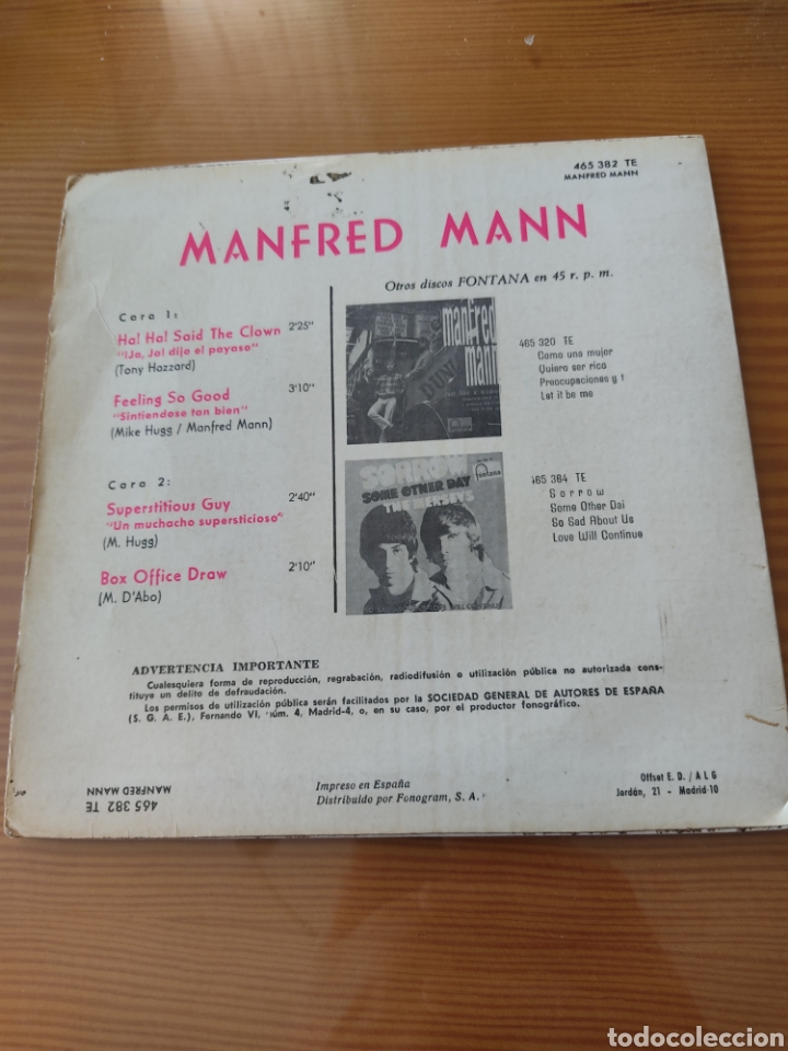 Discos de vinilo: Disco vinilo single MANFRE MANN - Foto 2