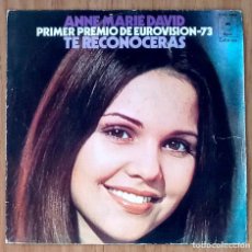 Discos de vinilo: TE RECONOCERÁS + AL FINAL DEL MUNDO (ANNE MARIE DAVID) 1 PR EUROVISION73 - 1973 EPIC - EPC1353 45RPM. Lote 214031427
