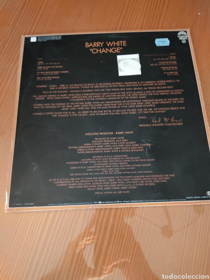 Discos de vinilo: Disco vinilo LP BARRY WHITE,CHANGE - Foto 2
