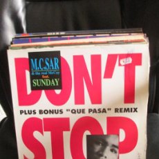 Discos de vinilo: M.C. SAR & THE REAL MCCOY*FEAT. SUNDAY (2) ?– DON'T STOP. Lote 214102622