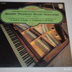 Discos de vinilo: DISCO VINILO LP BRAHMS TELEMANN HAYDN STRAVINSKI GRANDES TEMAS DE LA MUSICA CONCIERTOS PARA VARIOS I. Lote 214144410