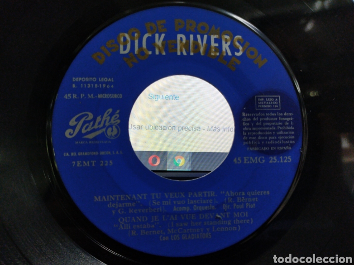 Discos de vinilo: Dick rivers EP promocional maintenant tu veux partir + 3 Espa&ntilde;a 1964 rareza