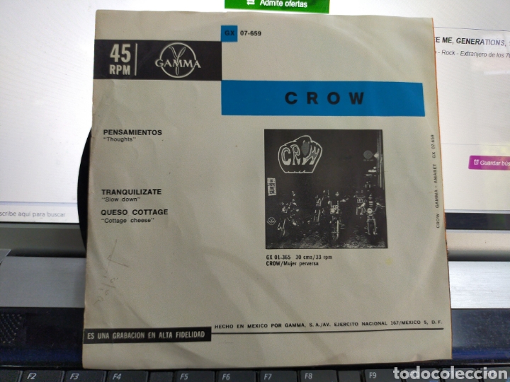 Discos de vinilo: Crow EP pensamientos + 2 mexico - Foto 2