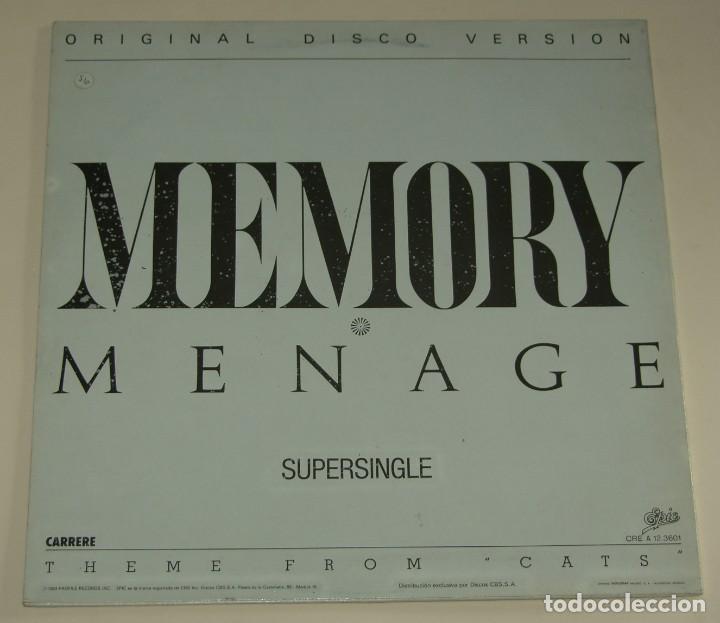 Discos de vinilo: MENAGE - MEMORY - CBS 1983 - Foto 2