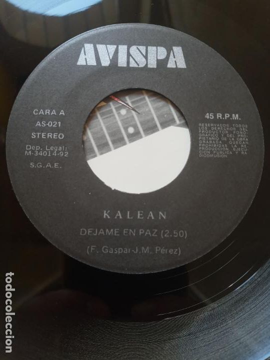 Discos de vinilo: Kalean- dejame en paz- single avispa 1992 - Foto 3